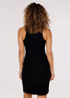 Ribbed Mini Dress, Black, large