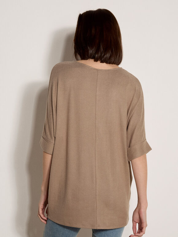 Soft Touch Batwing Top, Stone, large