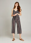 Black Folk Lines Cami Ripple Jumpsuit, Black, large