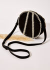 Suede Detailed Circle Bag, Black, large