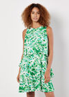Tropical Leaf Layered Dress, Cream, large
