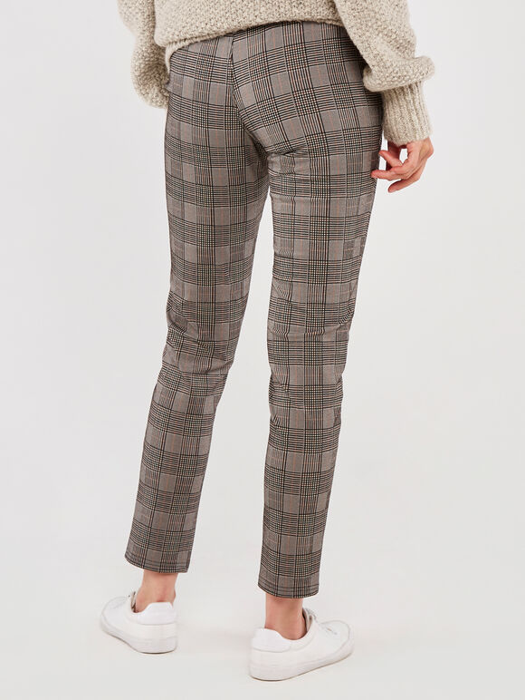 Check Jacquard Trousers, Black, large
