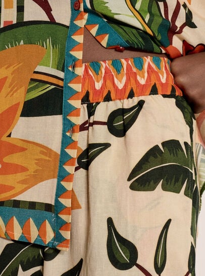 Tropical Floral Print Culotte Trousers