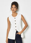 Ribbed Knit Waistcoat, Cream, large
