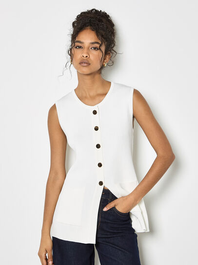 Ribbed Knit Waistcoat