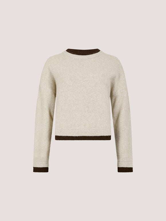 Soft Layered Look Jumper, Stone, large
