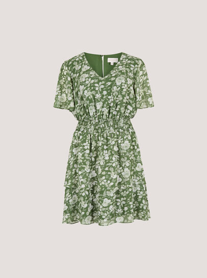 Watercolour Rose Tiered Mini Dress