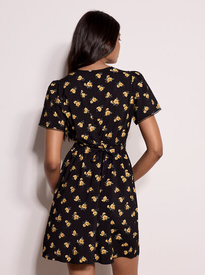 Vintage Floral Mini Tea Dress