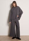 Waffle Jersey Knit Oversized Top, Dark Grey/Charcoal, large