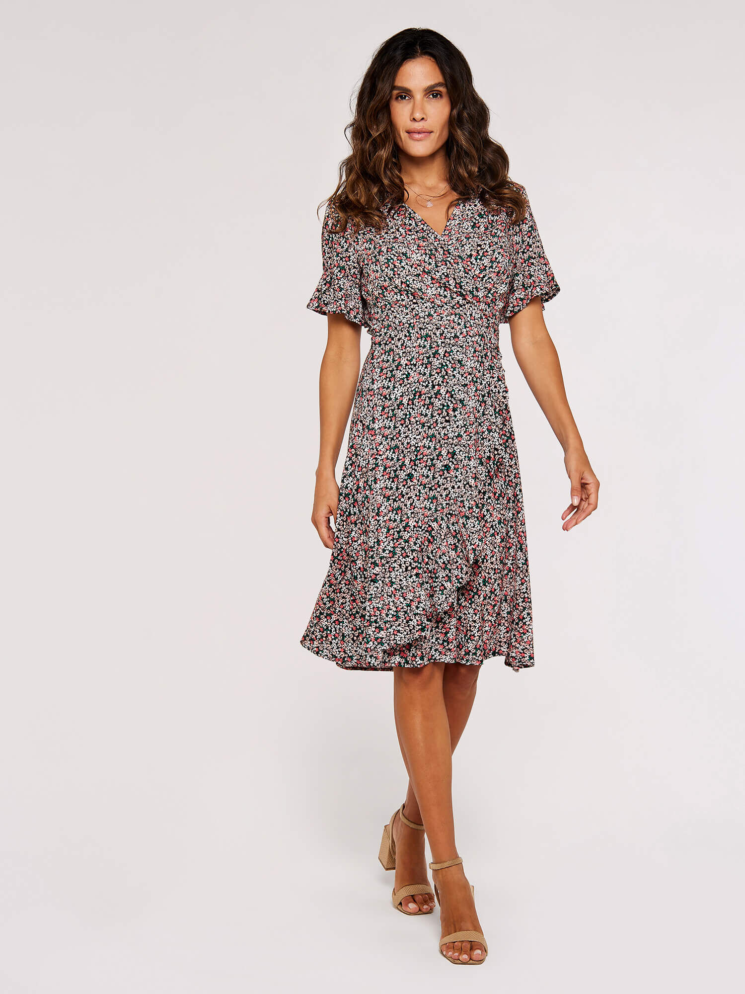 Ruffle wrap 2024 mini dress