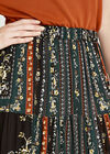 Scarf Print Skirt, Green, large