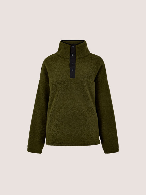 Soft Borg Fleece Jumper, Green, large