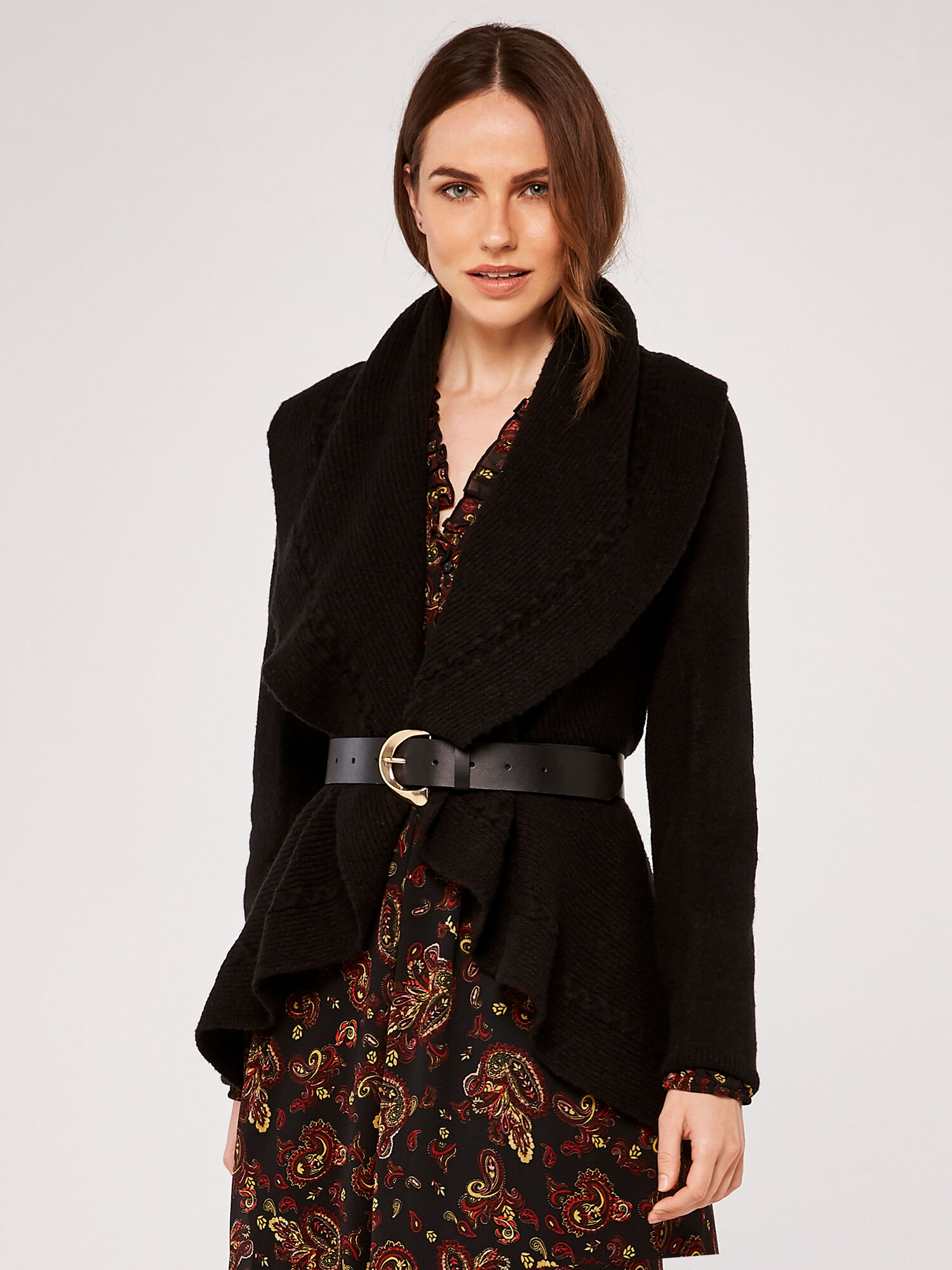 Waterfall Cardigan Apricot Clothing