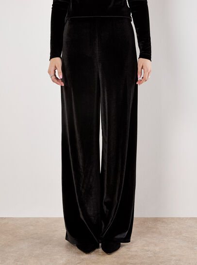 Wide Leg Velvet Trousers