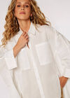 Oversized Statement Cotton Shirt, White, large