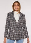Tweed Oversized Tailored Blazer, Burgundy, large