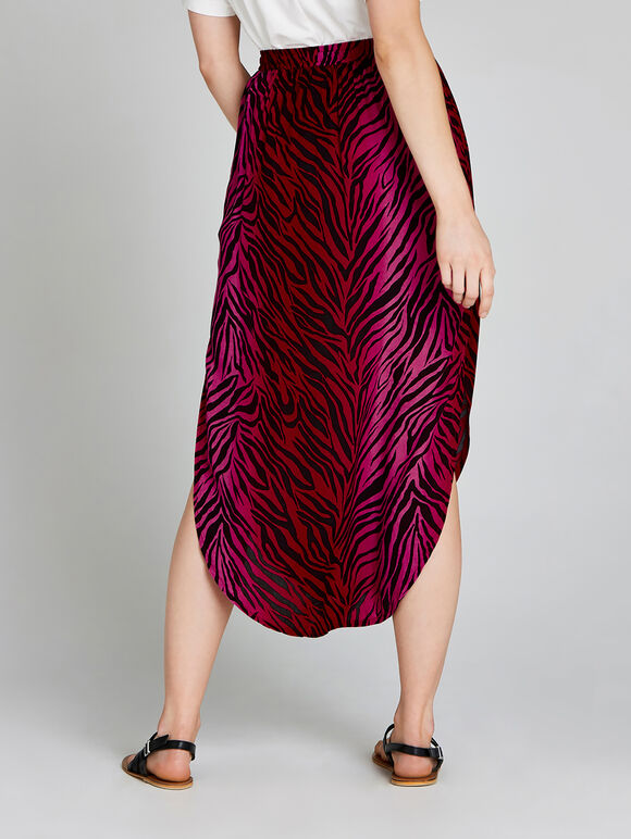 Zebra Print Skirt, Fuchsia, large