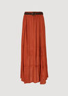 Slub Shimmer Maxi Skirt, Rust, large