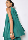 Soft Pleat Tunic Top, Teal, large