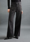 Faux Pearl & Rhinestone Maca Jean, Black, large