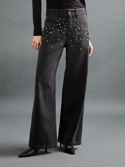 Faux Pearl & Rhinestone Maca Jean