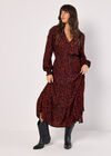 Abstract Print Tiered Midaxi Dress, Red, large
