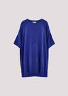 Oversized Poncho Jumper, Blue, large