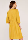 Linen Dress with Pockets, Mustard, large