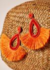 Orange thread fan earrings, Assorted, large