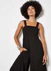 Wide-Leg Jersey Jumpsuit, Black, large