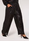 Curve Sequin Palazzo Trousers, Black, large