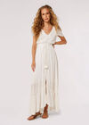 Dobby Flowy Maxi Dress, White, large