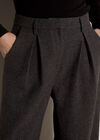 Wide-Leg Woven Tailored Trousers, Dark Grey/Charcoal, large