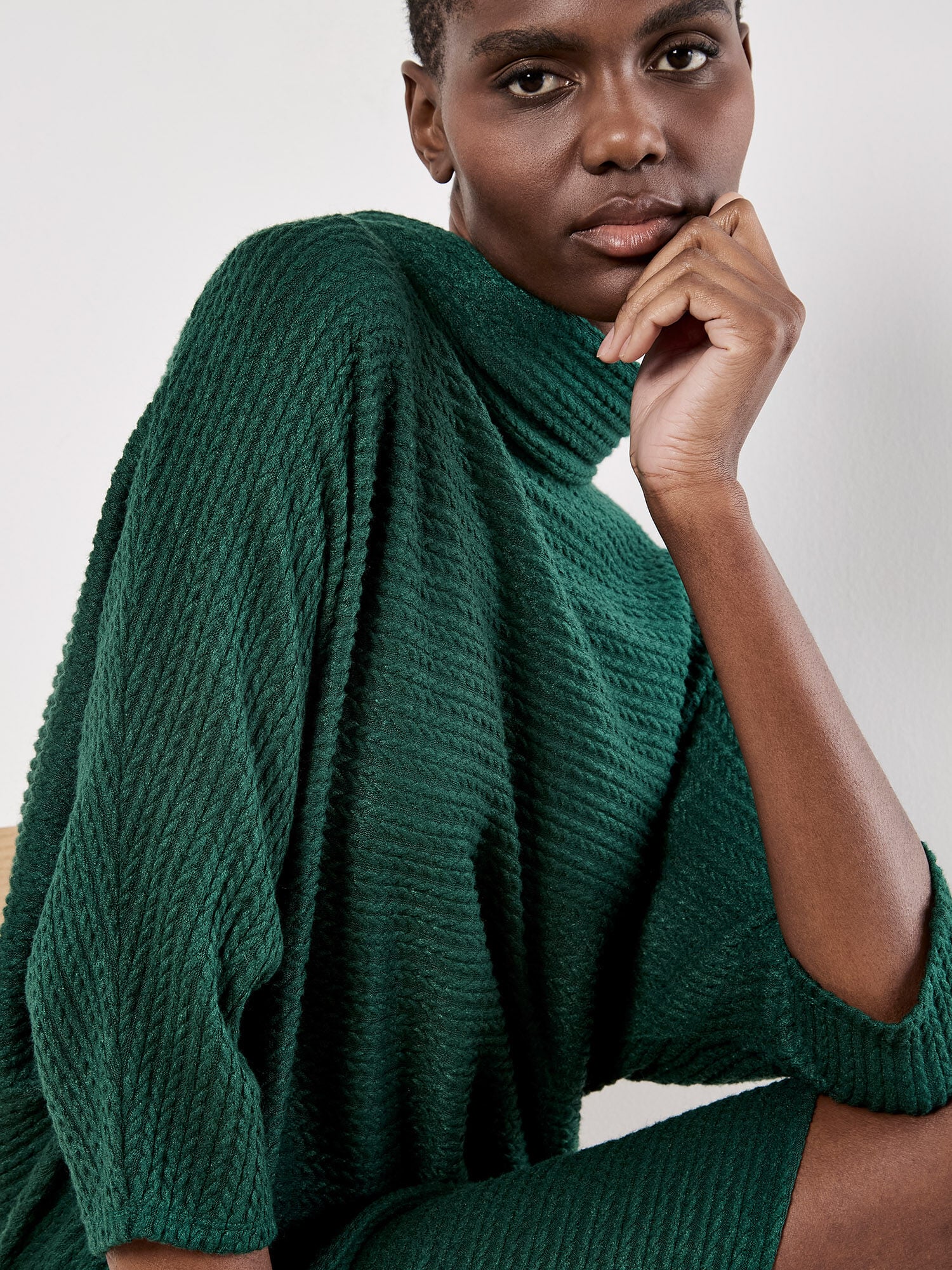 ワンピース meguriUN3D. COCOON JUMPER DRESS Textured Cable Knit Cocoon Jumper Mini Dress | Apricot Clothing