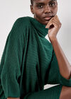 Textured Cable Knit Cocoon Jumper Mini Dress, Green, large