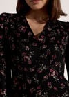 Floral Print Midi Dress, Black, large