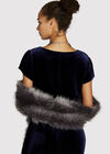 Grey Faux Fur Longline Scarf, Grey, large