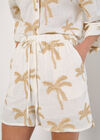 Embroidered Palm Tree Shorts, Cream, large