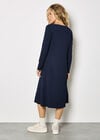 Textured Jersey Midi Dress, Navy, large