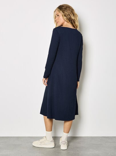 Textured Jersey Midi Dress
