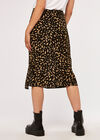 Brush Spot Wrap Skirt, Black, large