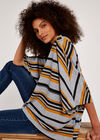 Striped Poncho Top, Mustard, large