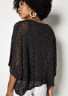 Mesh Popcorn Knit Kaftan Top, Dark Grey - Charcoal, large
