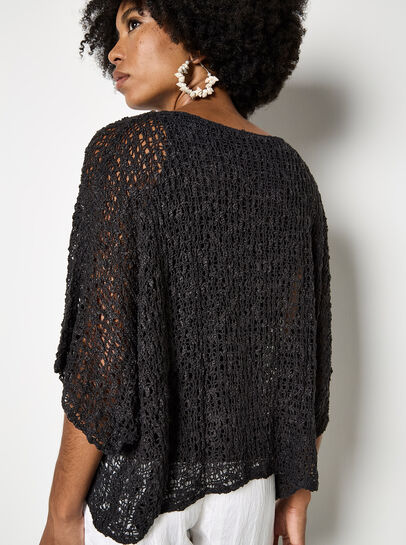 Mesh Popcorn Knit Kaftan Top