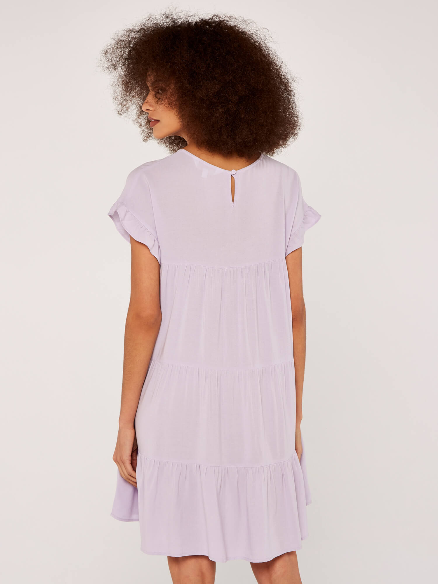 Ruffle Sleeve Detail Tiered Dress 