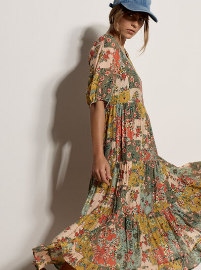 Bloom Patchwork Tiered Dress