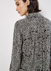 Art Deco Paisley Print Shirt, Black, large