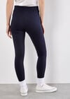 Zip Pocket Stretch Skinny Fit Leggings, Navy, large