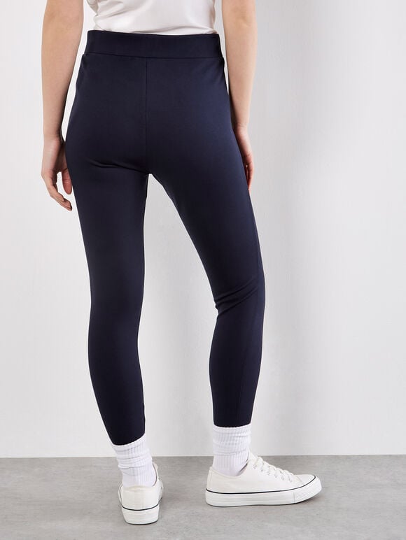 Zip Pocket Stretch Skinny Fit Leggings, Navy, large