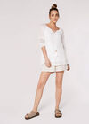 Crochet Detailled Slub Top, White, large